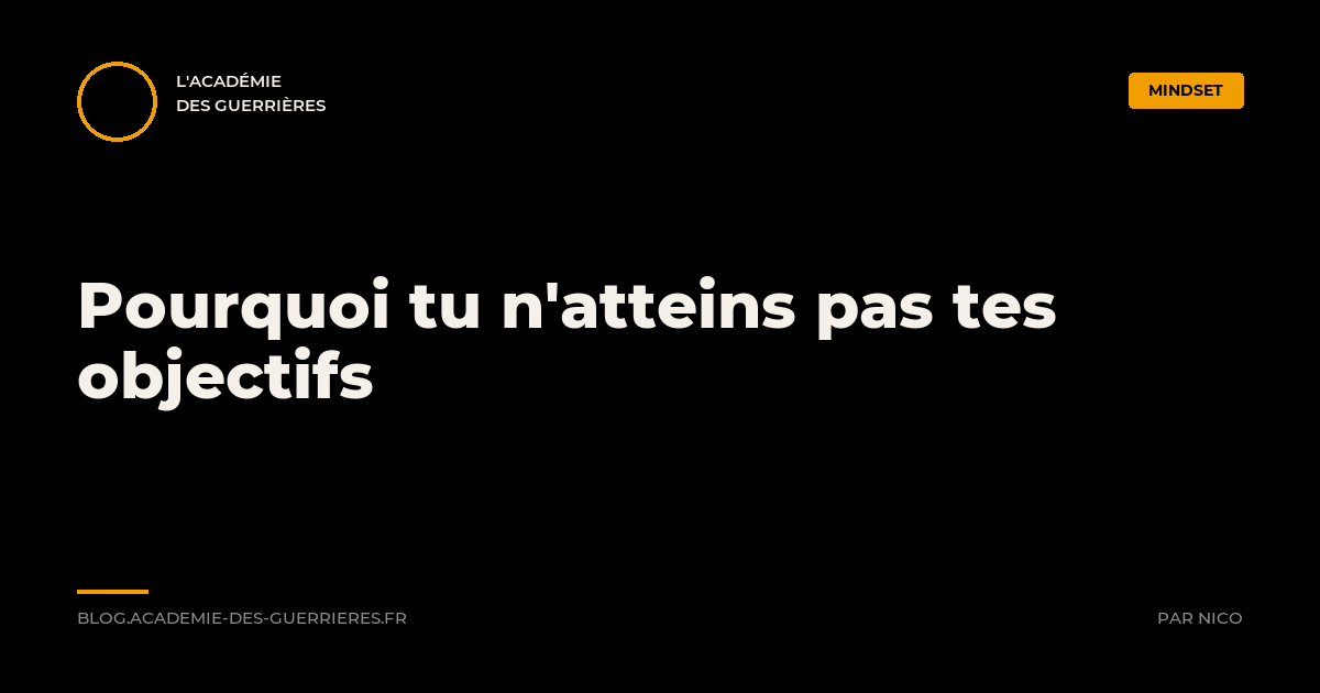 L'Académie des Guerrières, pourquoi tu n'atteins pas tes objectifs
